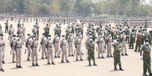  Recruits at the 44th Prisons Pass-out Parade at Prisons Staff Training College, Ruiru on August 13, 2020. 