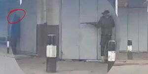 A screengrab of a police officer firing at protesters near Imenti House in Nairobi, June 17, 2025.