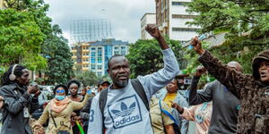 Social Justice Working Group (SJWG) during a protest at Nairobi CBD on July 7, 2023.