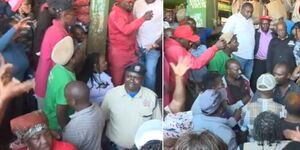 Traders in Wangige market in Kiambu County protesting against construction of a new market on January 20, 2024