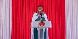 Deputy President William Ruto’s wife, Rachel Ruto, during a past prayer meeting in Uasin Gishu County