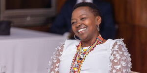 First Lady Mama Rachel Ruto smiles during an event 
