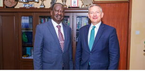 ODM leader Raila Odinga and the late Catherine Nyokabi (R)