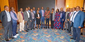 Azimio leader, Raila Odinga, Martha Karua with a section of defeated Mt. Kenya leaders in the past General Election