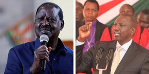 A collage of former prime minister Raila Odinga and President William Ruto. 22.11.2022.