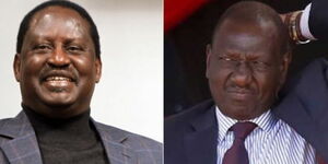 ODM leader Raila Odinga (left) and DP William Ruto (right)