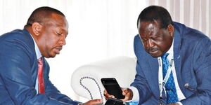 Nairobi Governor Mike Sonko with ODM leader Raila Odinga during a past discussion