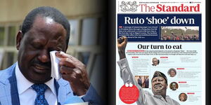 Raila with The Standard Newspaper Front Page