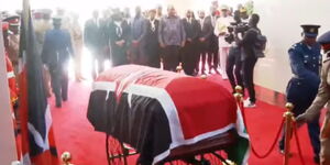 Raila Odinga's Body at Kasarani