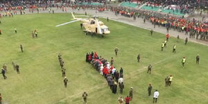Raila's body being taken to waiting military chopper