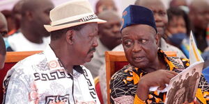 An undated photo of former Prime Minister Raila Odinga (left) and Siaya Senator Oburu Odinga.