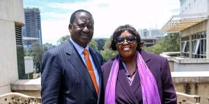 Late former Prime Minister Raila Odinga with his sister Beryl Achieng Odinga at a past event.