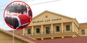 Milimani Law Courts and Raila Casket