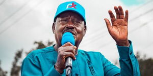 Former Prime Minister Raila Odinga at a rally in Nairobi in July 2022.