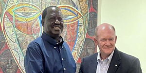 Raila and Chris Coons at JKIA