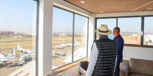ODM leader Raila Odinga meets Captain Mohamed Abdi, Executive Chairman at Skyward Express in Turkana on October 13, 2023. 