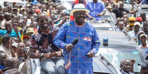 ODM leader Raila Odinga addresses supporters at Keroka in Kisii County on February 17, 2023.
