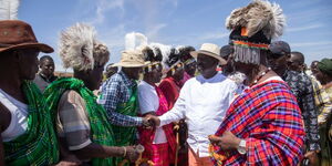 Photo of Raila Odinga in Lodwar at the Tobunglore festivals on October 13, 2023