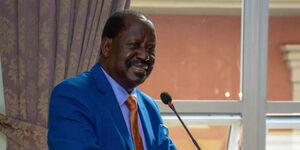 Azimio leader Raila Odinga addresses a past media briefing.