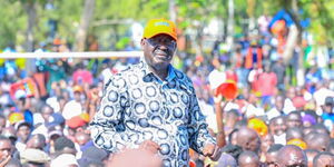 Orange Democratic Movement Party Leader Raila Odinga in Kisumu on November 27, 2023.