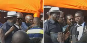 Security surrounding former Prime Minister Raila Odinga at a funeral in Kakamega County on December 2, 2023.