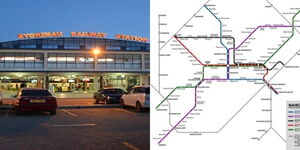 A collage of Syokimau Railway Station and a design of the Nairobi metro system by Kara Fischer 