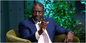 President William Ruto at a past media interview.