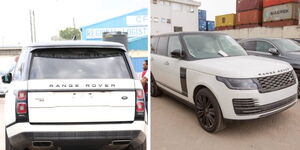 A photo collage of a Range Rover handed over to the government on Thursday June 29, 2023