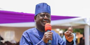 Azimio's Raila Odinga addresses the funeral of a COTU official in Vihiga County on September 2, 2023. 