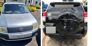 A collage photo of cars that have been previously stolen and recovered