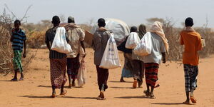 Refugees at a refugee camp in Kenya 
