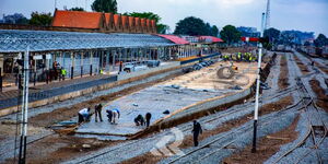 The rehabilitation works at the Nairobi Central Station on August 25, 2020