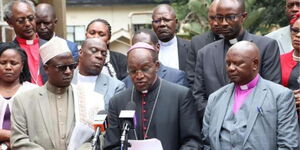 A file photo of Religious Leaders speaking in Kenya during a Press Conference