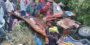 Rescue operations ongoing after an accident on Monday February 26, 2024 in Machakos County