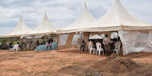 Rescue personnel at the vast Shakahola Forest where the search of survivors and excavation of bodies linked to Paul Mackenzie's cult was carried out on April, 27, 2023