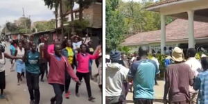 Residents of Kibera(left) and Karen (Right)march to mourn Raila's death