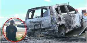 Torched car