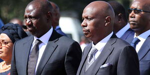 Deputy President William Ruto (left) and SeaDeputy President William Ruto (left) and Senator Gideon Moi at the funeral service of former president Daniel arap Moi at Kabarak on February 12, 2020. nator Gideon Moi at he funeral service of former president Daniel arap Moi at Kabarak on February 12, 2020. 