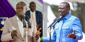A side-to-side image of Deputy President Rigathi Gachagua and President William Ruto.