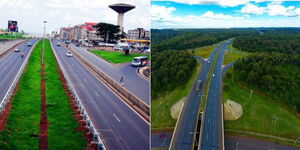 A photo collage of Outering Ring road (left) and an illustration of Class A Road.