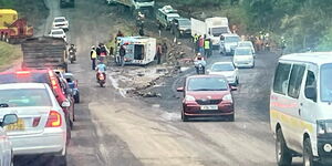 Magadi Bus Overturns