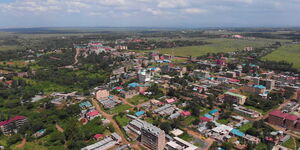 An aerial view of Ongata Rongai, Kajiado County. 