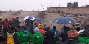 A six-storey building in Ruaka near Fortune Club area collapses on Thursday, November 17, 2022.