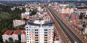An aerial view of Ruaka town in Kiambu County