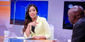 Victoria Rubadiri Interviews a guest on Citizen TV.