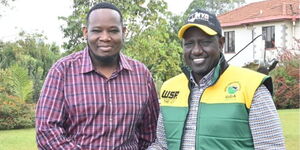 Singer Rufftone Smith Mwatia together with President William Ruto at Karen on September 12, 2022.
