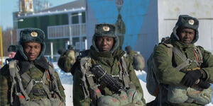 A photo of foreign soldiers fighting for the Russian army.