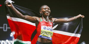 Ruth Chepngetich who on Sunday broke  the world record on Sunday October 13, 2024.
