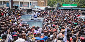 President William Ruto addressing residents of Bomet County on March 16, 2024.