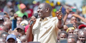 President William Ruto addressing residents of Kericho County on March 25, 2024.